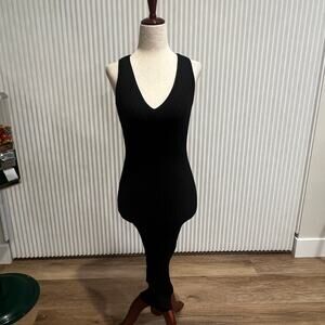 HERA COLLECTION Women's Sleeveless Rib Knit Dress Size S In Black